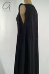 Marc le bihan double stitching long skirt 2180 black